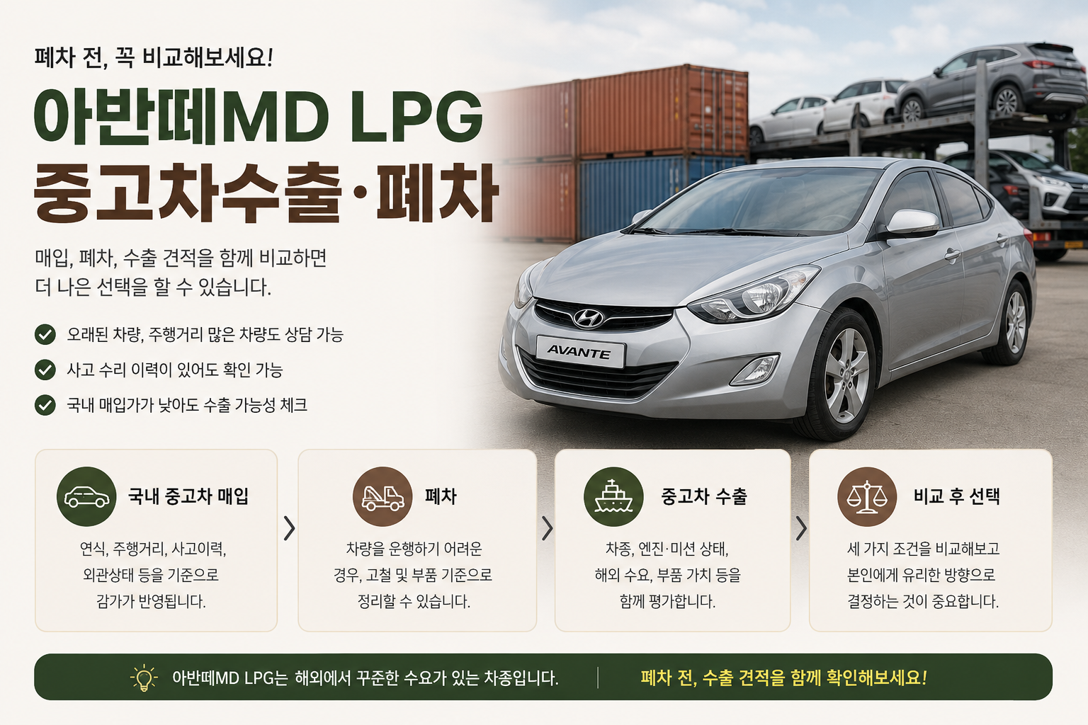 아반떼MDLPG중고차수출