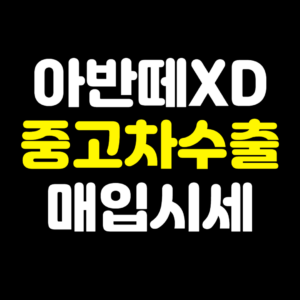 아반떼XD중고차수출매입시세