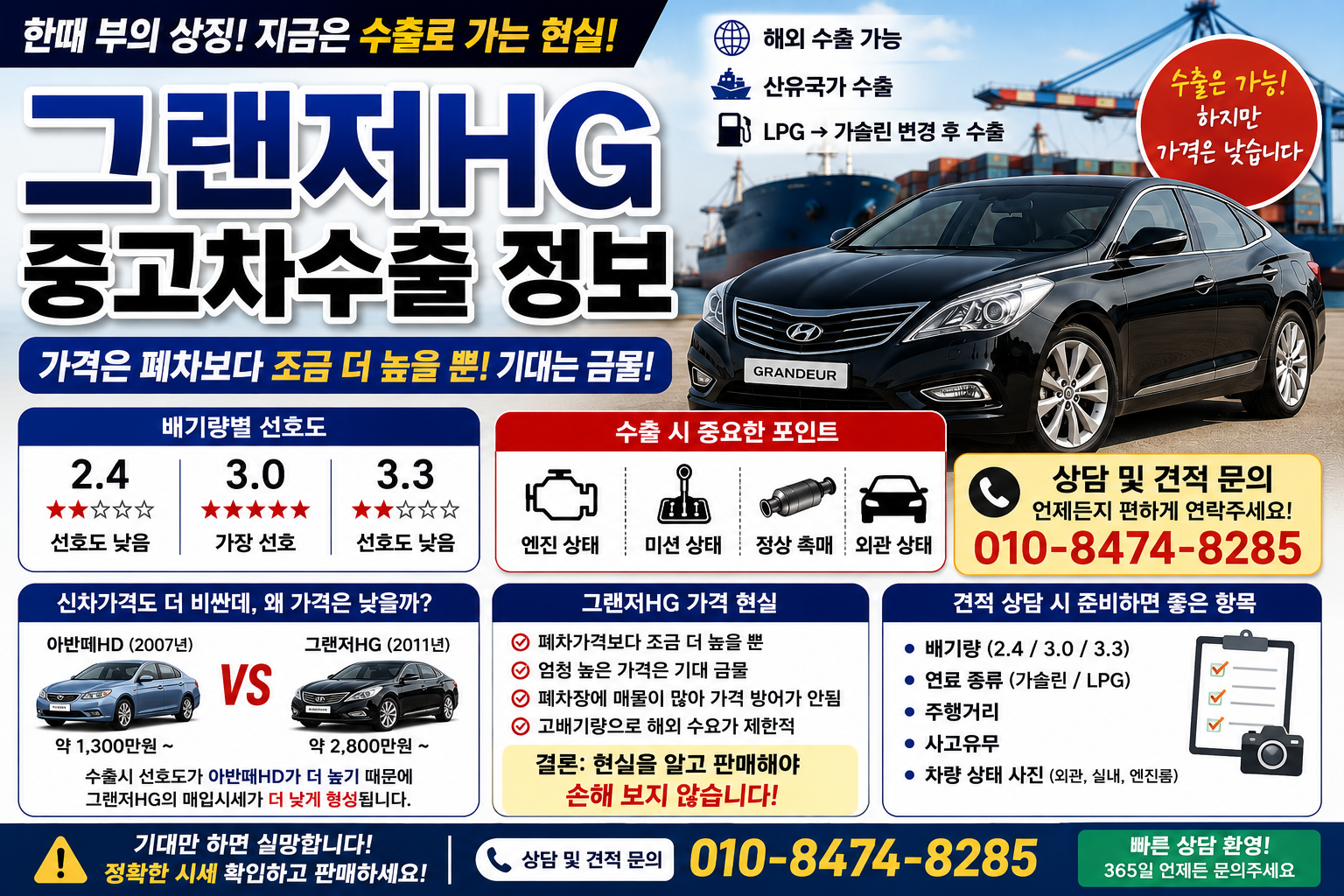 그랜저HG중고차수출