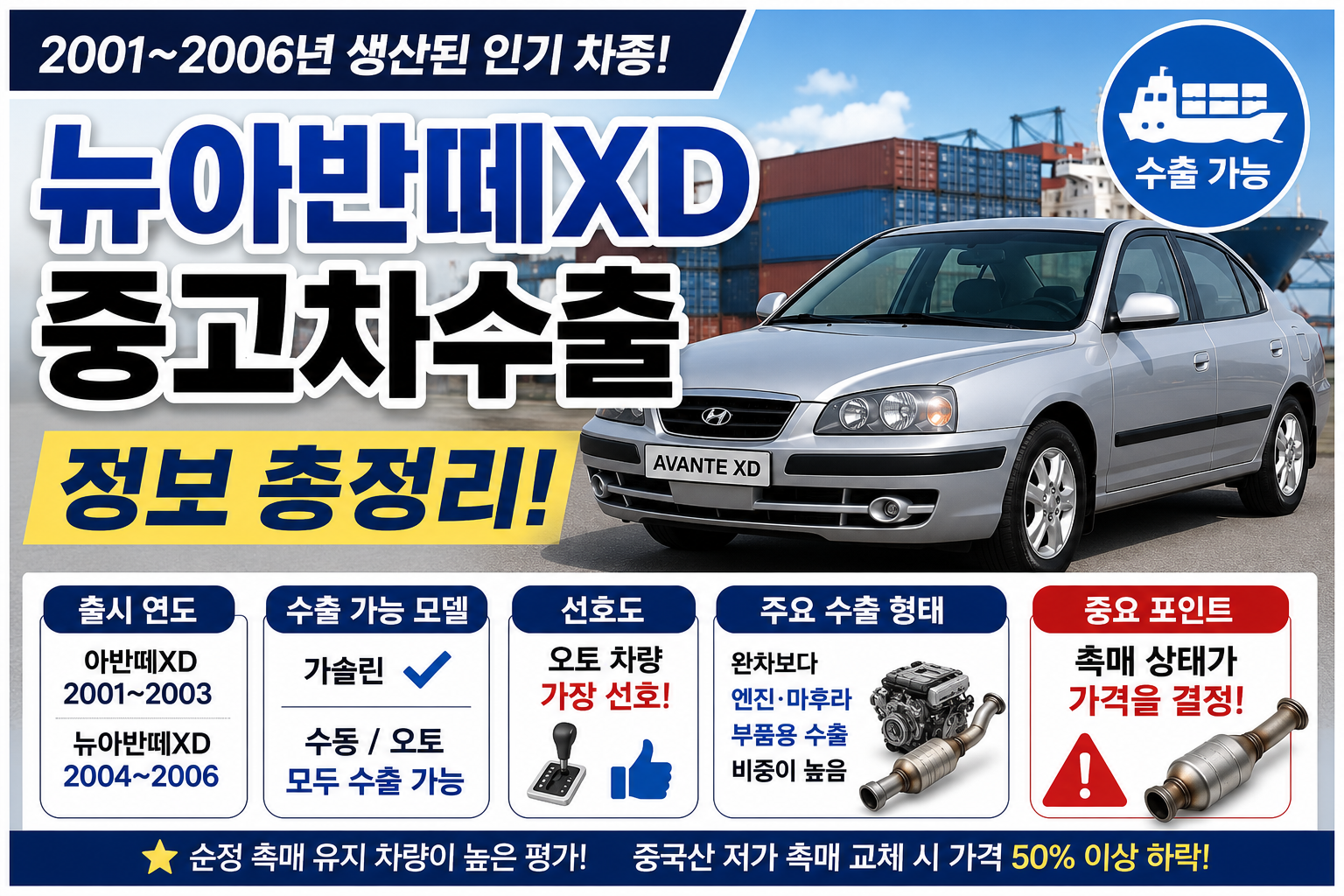뉴아반떼XD중고차수출