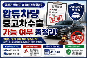 압류차량 중고차수출 조건