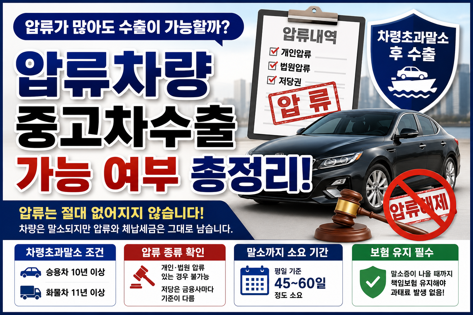 압류차량 중고차수출 조건