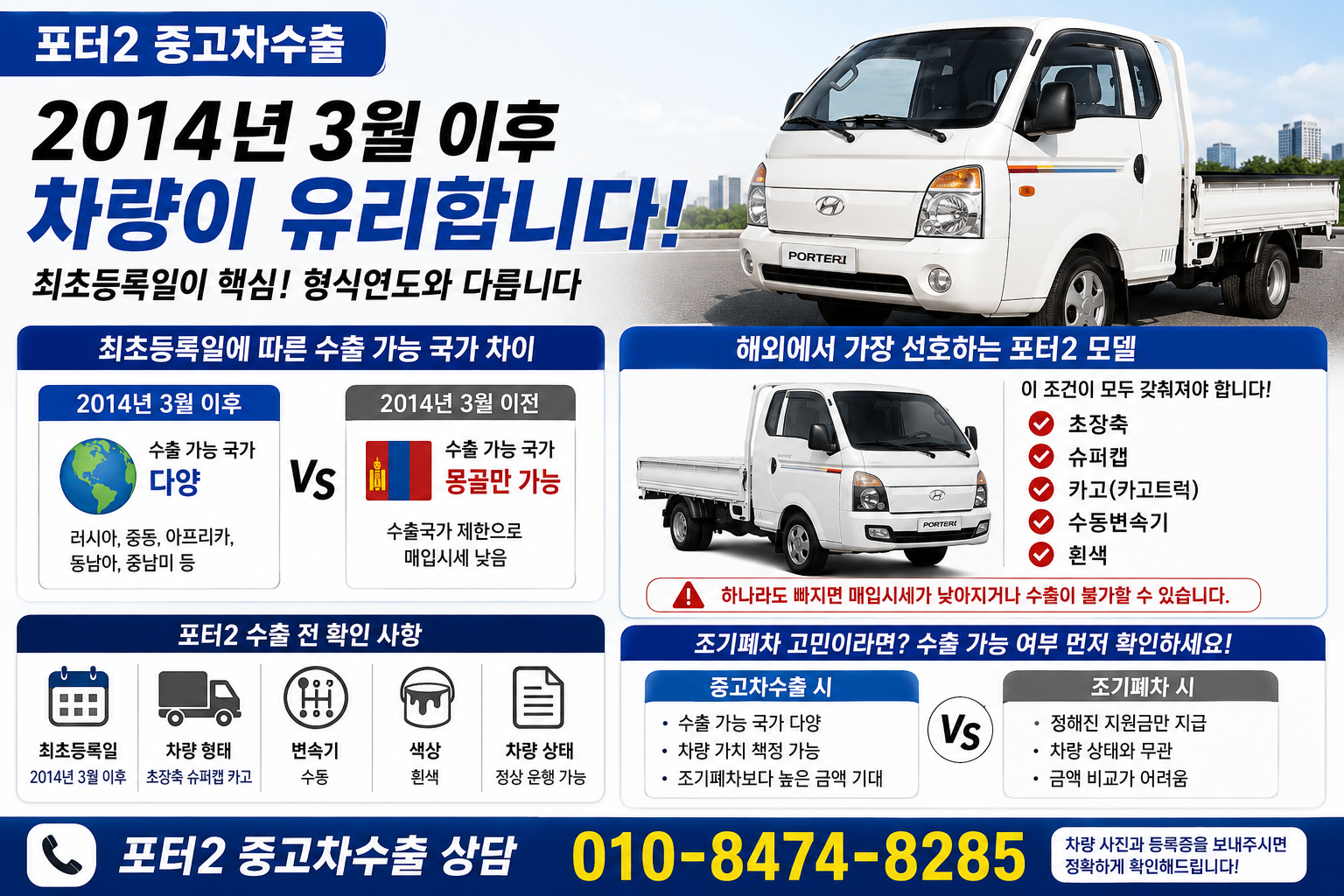 포터2조기폐차중고차수출비교